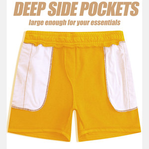 Pantalones cortos de gimnasio de algodón 100% de peso pesado al por mayor para hombres, pantalones cortos de sudor transpirables de felpa francesa de forro polar para High Street no tejidos - Product Image 2