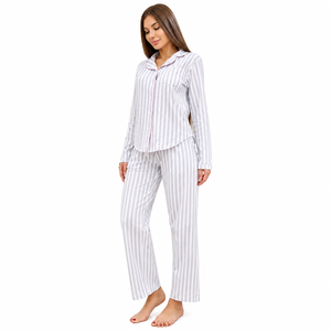 Conjunto de Pijama para Mujer, Diseño a Rayas, Cómodo y Transpirable, Ropa para Estar en Casa - Product Image 4