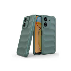 Coque Netzy Poco C65 en silicone TPU souple avec design ethnique, dos creux, vert foncé électroplaqué, antichoc - Product Image 2