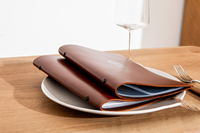 Cuir A4 avec menu de support central avec reliure de restaurant de gaufrage LMC-0058 de couverture personnalisée