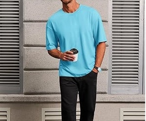 Custom Men <b>100</b>% Cotton Solid Color Drop Shoulder Boxy Fit T-<b>Shirt</b> Streetwear Style With Short Sleeve Breathable Blank T-<b>Shirt</b> - Product Image 2