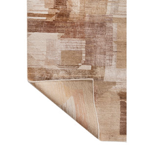 Tapis en laine et soie de bambou noué à la main Kavi Ivory, collection Afterglow - Motif géométrique pour usage domestique Eskm-12 - Product Image 5