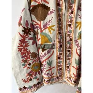 Mayorista Uzbek Suzani Tela de algodón Bordado a mano Chaqueta Abrigo Chaqueta corta Unisex Ropa de fiesta Chaqueta Abrigo de mujer - Product Image 2