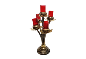 Bougeoir votif en aluminium au design antique personnalisé avec cheminée en verre artisanat en vrac pour les occasions de Noël - Product Image 2