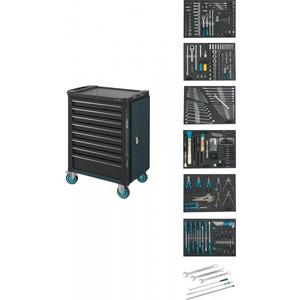 Chariot à outils Hazet Assistant avec 8 tiroirs et assortiment de 264 pièces, ensemble noir - Product Image 1