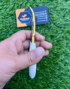 Alicates para extensiones de cabello sostenibles de acero inoxidable con logotipo personalizado al por mayor, herramientas de extensión de cabello de alta calidad con punta de aguja y dos agujeros - Product Image 3