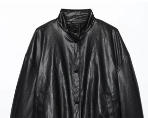 New Design Knitted <b>Jacket</b> 2025 Autumn New Style Fashionable Retro Personality Lapel Leather Women's <b>Jacket</b> Available In Pakistan - Product Image 4