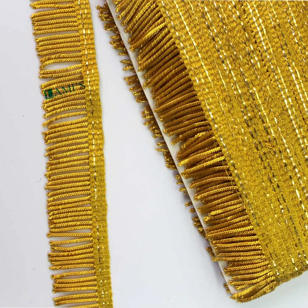 Frange à frange torsadée en lingot de soie OEM frange de décoration en gros tout fil de métal ou fils de soie coupe