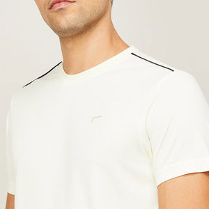 Vente en gros de t-shirts d'été personnalisés pour hommes de haute qualité en coton polyester à manches courtes sonneries tissu tricoté sérigraphié solide - Product Image 6