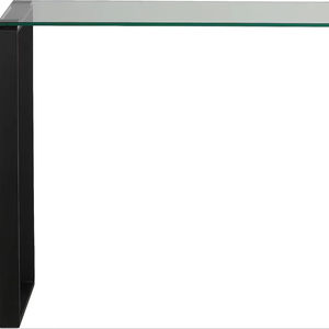 Mesa Consola Moderna de Metal con Estantes de Vidrio Templado, Decoración para la Entrada - Product Image 3