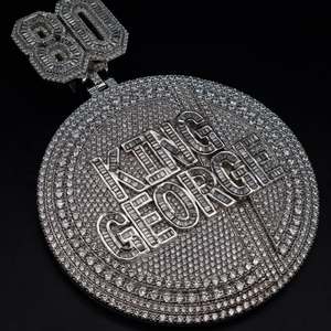 Custom 925 Sterling Silver Men's D VVS Moissanite <b>Pendant</b> <b>Necklace</b> Iced Out Letter <b>Name</b> Hiphop Charm - Product Image 1