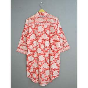 Vêtements de plage indiens à imprimé floral Chemise tunique à la main Robes décontractées pour femmes - Product Image 5