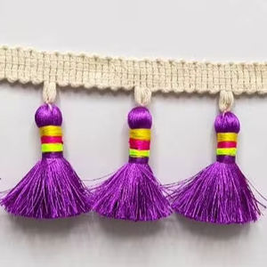 High Quality Decorative Trimming Polyester <b>Tassel</b> <b>Fringe</b> Trim for Curtains Home Textile - Product Image 1