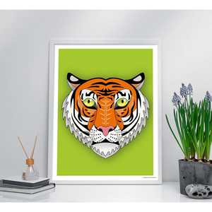 Lot de 3 impressions d'art animaux asiatiques style Madeleine, motif nature morte complexe - Product Image 1