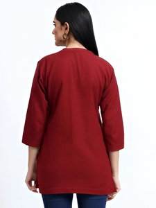 Casual Trendy Short Kurti Mujeres Algodón Étnico Verano Top Fabricante de Exportación al por mayor al mejor precio más bajo - Product Image 3