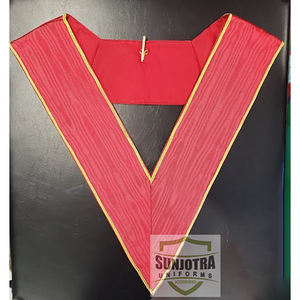 Royal Arch Collar Officers Crimson Red CON ADORNO dorado Collares masónicos personalizados de alta calidad Mejor venta Collares masónicos personalizados - Product Image 2