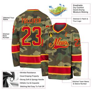 Sublimation Printed Ice Hockey Jersey 100% <b>Polyester</b> Cotton Digital Print Soccer Sports Hockey <b>Shirt</b> & Pants Sets 2025 - Product Image 2