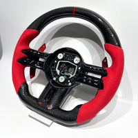 Volant de direction en fibre de carbone personnalisé rouge, directement de l'usine, avec LED DIY pour Mercedes Benz W205 W212 W222 W463 W464 W205 W44 W204 W218 E63