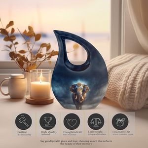 Mjaestic Elefante Urna para cenizas Mujeres Urnas de cremación para cenizas humanas Mini urnas Adulto Hombre Pequeño para cenizas humanas Tamaño personalizado - Product Image 4