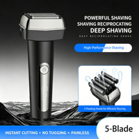 Rasoir électrique sans fil à 5 lames pour hommes, rasoirs électriques pour le visage des hommes, rasoir à grille pour hommes pour poils épais, utilisation humide/sèche