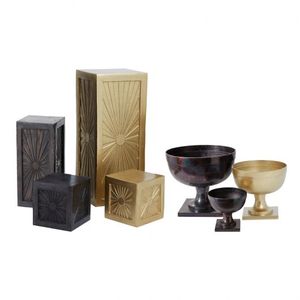 Ensemble de bols décoratifs à fleurs antiques en aluminium, bol de décoration de table à fleurs sur piédestal Design tendance Offre Spéciale - Product Image 2