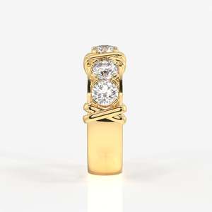 Anillo de Boda de Oro de 14K con Diamante Moissanite de Corte Redondo, Elegante Alternativa Ética al Anillo de Diamantes Tradicional - Product Image 3