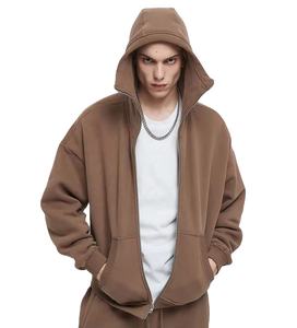 Survêtement à capuche zippé surdimensionné de haute qualité pour hommes, streetwear personnalisé, 100% coton, décontracté, blanc, vente en gros, survêtement à fermeture éclair - Product Image 4