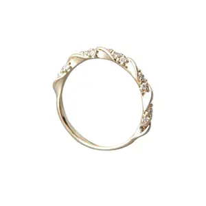 Wholesale copper custom rings for women Cute Custom Ring with zircon little girls jewelry rose gold good gift for women