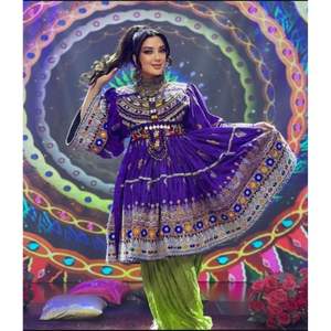 Robe afghane Kuchi traditionnelle vintage de haute qualité, dentelle, pompon, bouton, plissée, 100% soie, faible MOQ, service OEM, AA IMPEX - Product Image 3