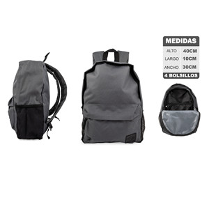 Zaino scuola di moda grigio con caratteristiche Anti-furto USB impermeabile Oxford materiale fodera in Nylon cerniera chiusura lettera Pattern - Product Image 1