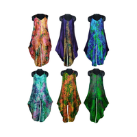 Combinaison élégante bohème 100% soie pour femme, légère, coupe ample, tie-dye, taille haute, style hippie gypsy, idéale pour les fêtes d'été, écologique