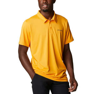 Columbia Polo da Uomo Hike XX-Large Giallo Solido 100% Poliestere Tessuto Oxford Antipiega Compresso T-shirt Nera Scuro Intenso - Product Image 1
