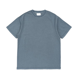 T-shirt en coton 100% surdimensionné, lourd, tricoté, imprimé délavé à l'acide, vintage, teint en pigment, streetwear, homme, vierge - Product Image 1