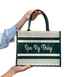 Wholesale Custom Printed <b>Large</b> Eco-Friendly Burlap Jute <b>Canvas</b> Shopping <b>Tote</b> <b>Bag</b> Zipper Closure Boxed Packaging TUYET DUNG Brand - Product Image 5