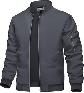 Chaqueta bomber ligera e impermeable con cuello levantado para hombre personalizada para Primavera/otoño/invierno bolsillo con cremallera ribete de piel de oveja de talla grande OEM - Product Image 1