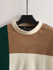 Sweat-shirt en molleton à col rond respirant de haute qualité pour hommes, couleur personnalisée, épaules tombantes, sweat-shirt brodé pour hommes - Product Image 3