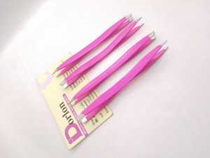 แหนบถอนขนคิ้วแบบ2ใน1สีชมพูแหนบคิ้วแบบปลายแหลมปลายแหลมออกแบบโลโก้ได้ตามต้องการ - Product Image 2