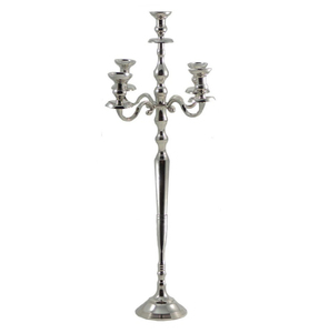 Excluisive Design Vintage New Arrival Metal Aluminum <b>Tall</b> Size Candelabra 5 Arm <b>Candle</b> Holder Silver Finished Wedding Tabletop - Product Image 1