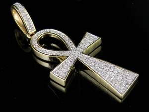 Pendentif œil croisé glacé pour homme et femme en argent 925 avec diamant Moissanite bijoux personnalisés - Product Image 3