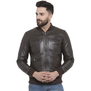 Chaquetas de cuero a la moda para hombre, diseño personalizado, estilo Bomber & Moto, prendas de vestir exteriores de invierno, suministro de cuero auténtico de fábrica OEM ODM - Product Image 1