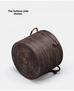 Boîte de rangement ronde en rotin, boîte de rangement artisanale, écologique, naturelle, décoration intérieure et extérieure, vente en gros du Vietnam - Product Image 6