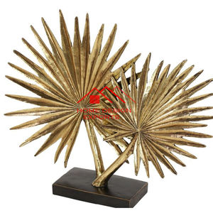 Accessoires de décoration de table pour le café de bureau à domicile au prix de gros Sculpture en métal en aluminium doré avec socle en marbre - Product Image 5