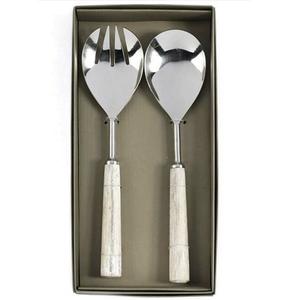 Precio asequible, juego de servidor de ensalada de acero inoxidable 18/8, mango de resina, cuchara para servir, cubiertos, herramientas para ensalada de mesa, utensilios de cocina - Product Image 6