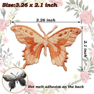 Papillon Patch Iron on,10 pièces patchs brodés couleurs mélangées appliques patchs croisés pour vêtements vestes sacs à dos jeans - Product Image 4