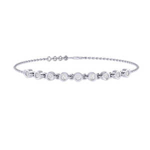 กำไลข้อมือเพชรแท้ชุบทองคำแท้ ประดับเพชรแท้ น้ำหนักรวม 0.54 กะรัต ทอง 14K/18K ความยาวปรับได้ 7.0 นิ้ว - Product Image 1