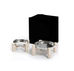 Bol à chocolat martelé en acier inoxydable avec support en nacre, qualité supérieure, forme ronde, bol à dattes pour desserts en Inde - Product Image 3