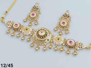 INDIAN TRADITIONAL and <b>FASHIONABLE</b> COPPER <b>JEWELLERY</b> BRIDAL WEDDING <b>JEWELLERY</b> SET for WOMEN EARRINGS and NECKLACE SET - Product Image 3