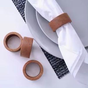 Rond de serviette en bois au design exclusif pour le prix de gros Porte-serviettes de luxe moderne pour la décoration d'anniversaire et de fête - Product Image 2