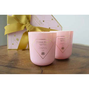 Handmade Soy Coconut Wax Candles in <b>Blush</b> Blooms 3 Wick Custom Scent for Home Decoration 2pc/Box for Valentine's Day - Product Image 5