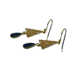 Wedding Wear 925 Sterling Silver Gold Plated Jewelry <b>Emerald</b> Gemstone Women Wear Leaf Of Flower <b>Earring</b> - Product Image 4